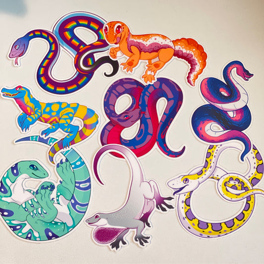 Various Pride Reptile Stickers