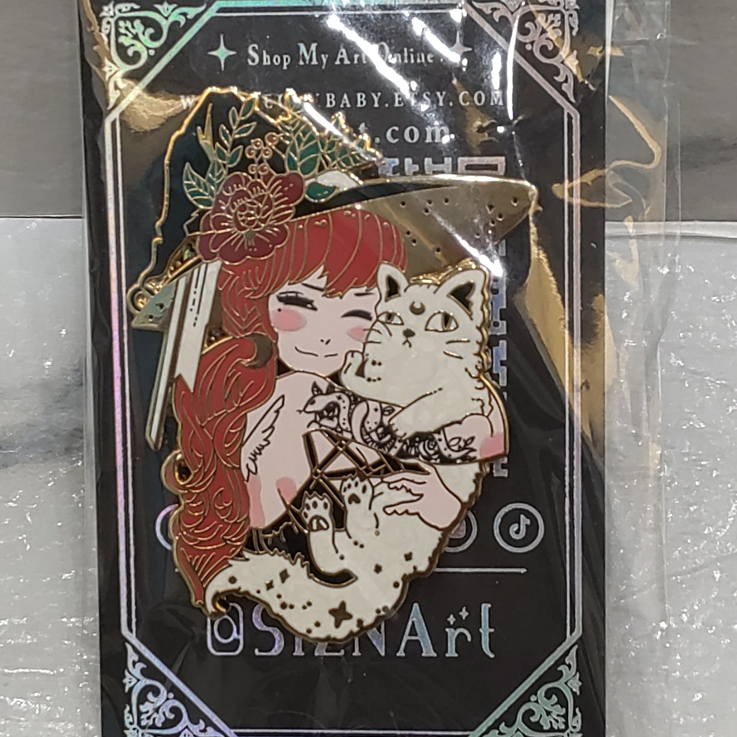 Witch & Cat Color Enamel Pin
