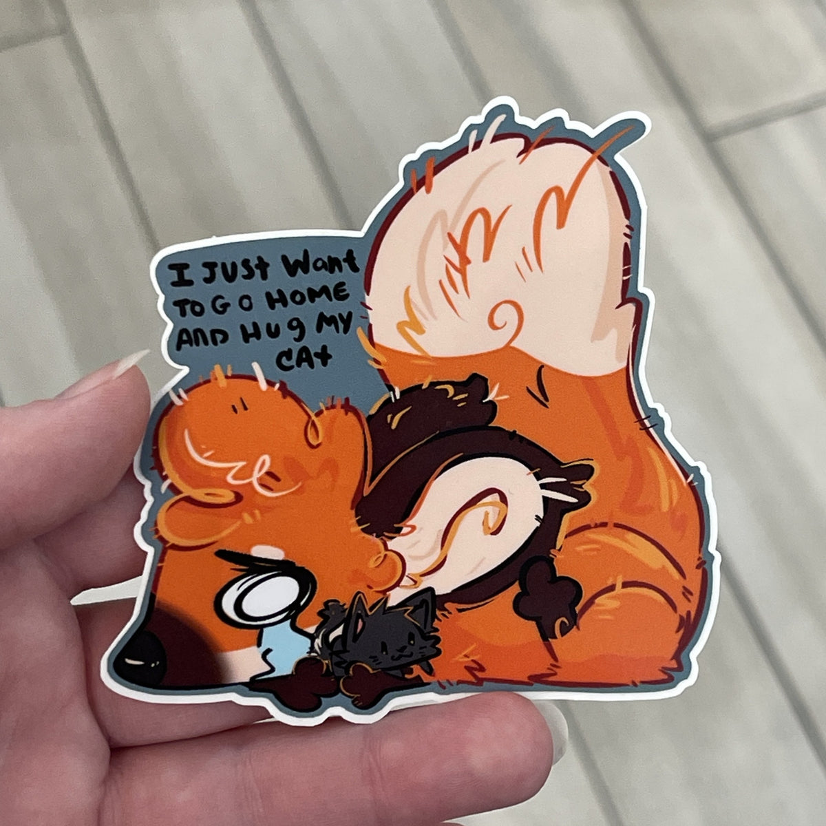 Hug My Cat Sticker