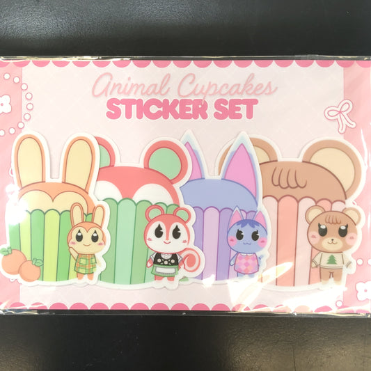 Animal Cupcakes Sticker Set