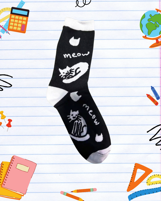 BW Cat Socks
