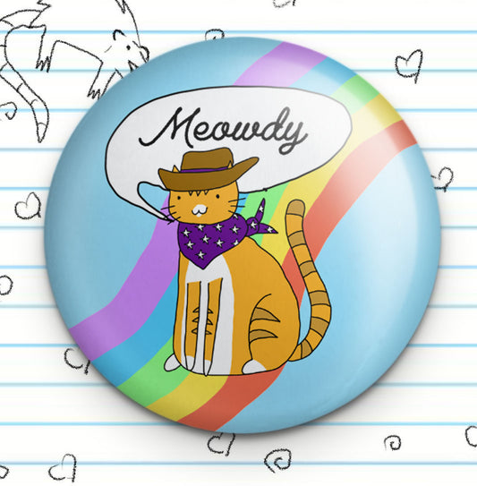 Rainbow Meowdy Button