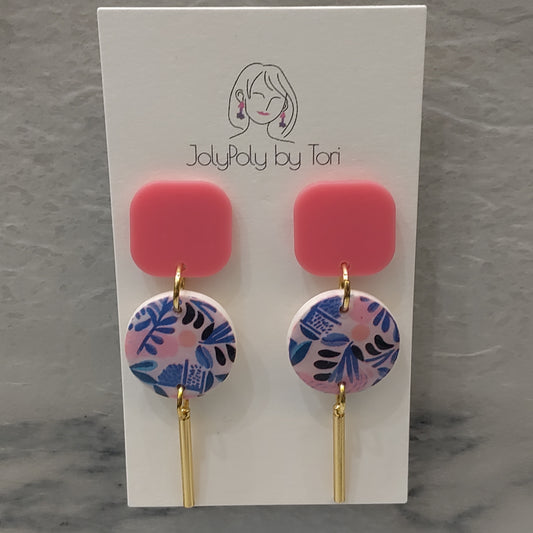 Funky Pink/Blue Earrings