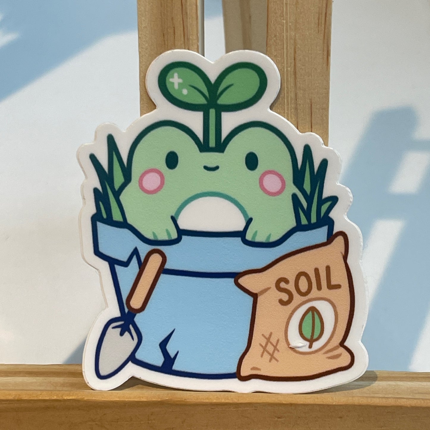 Flower Pot Frog Sticker
