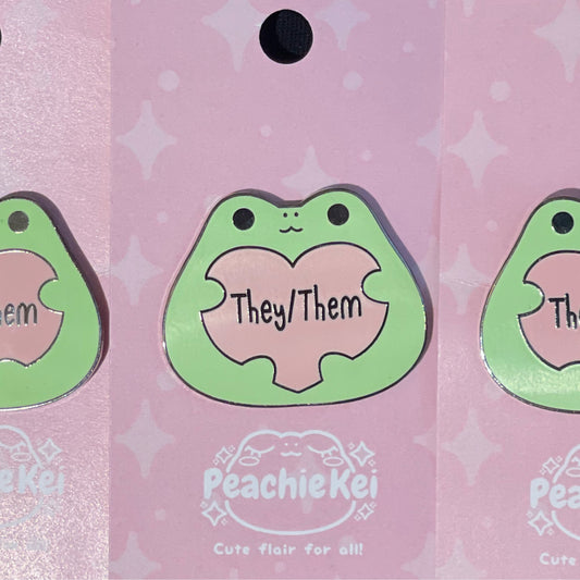 They Them Frog Enamel Pin