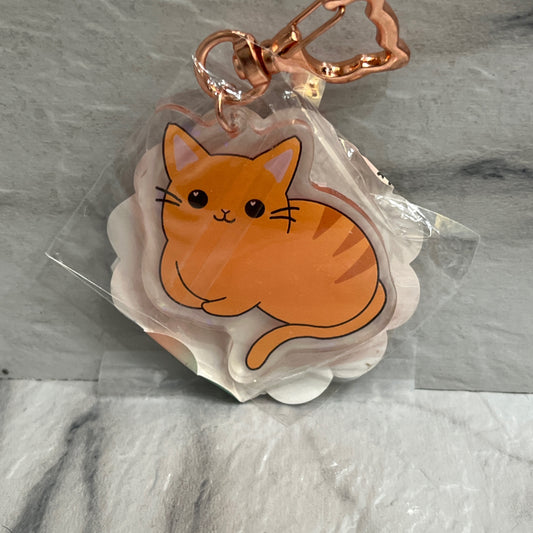 Orange Cat Keychain