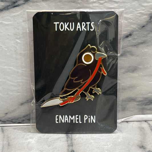 Knife Crow Enamel Pin