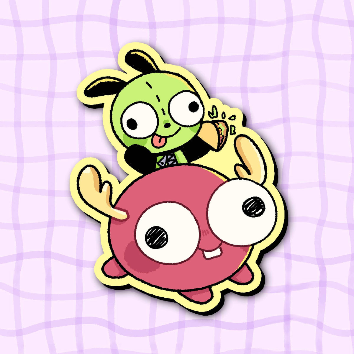 Gir and Mini Moose Invader Zim Sticker