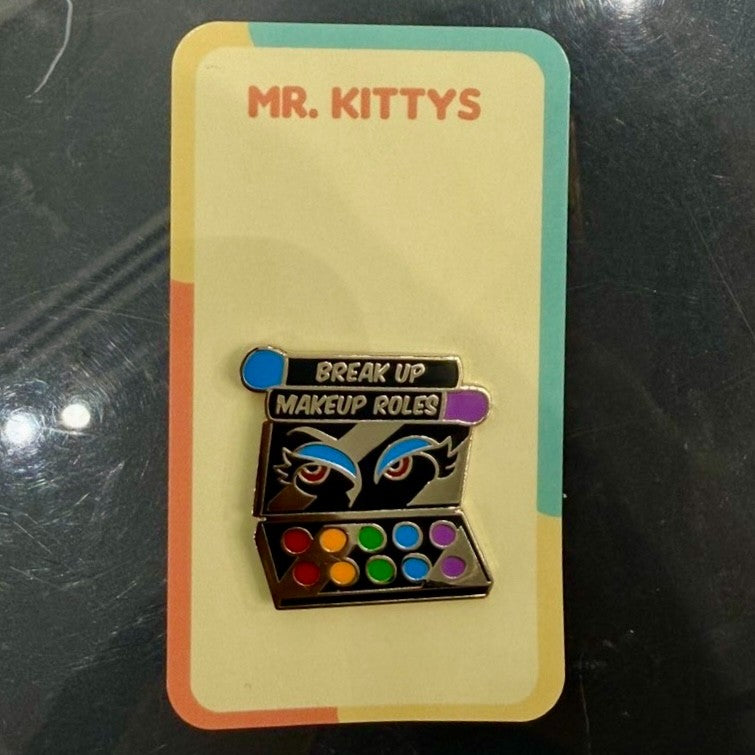 BREAK UP MAKEUP ENAMEL PIN