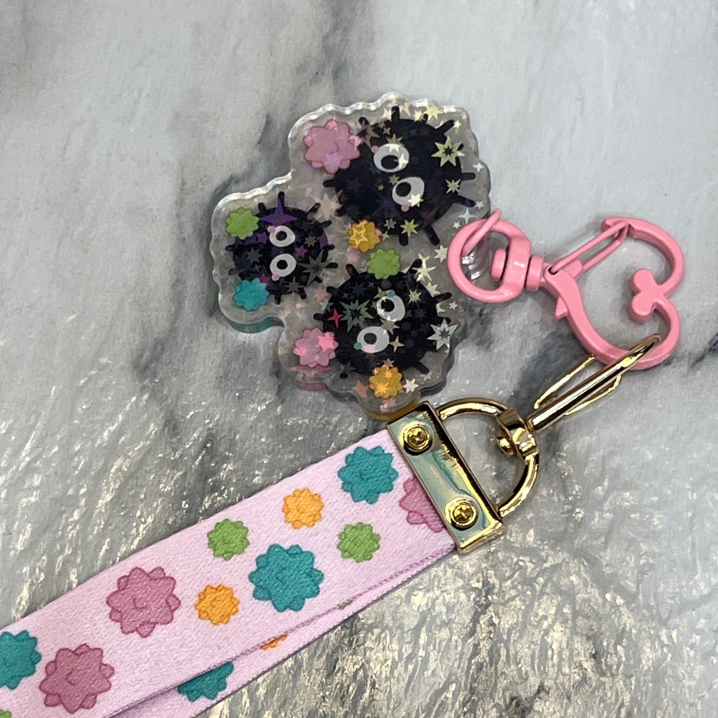 Pink Soot Sprite Lanyard
