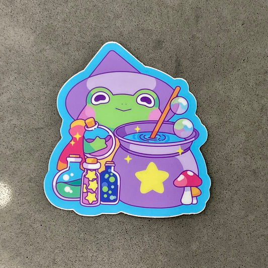 Potion Frog Wizard Sticker