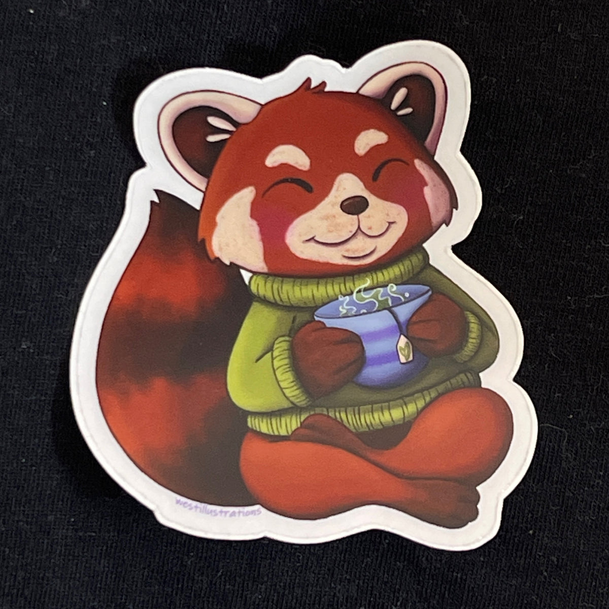 Red Panda Tea Time Sticker