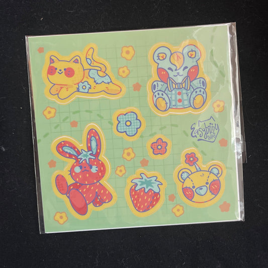Animal Plushies Sticker Sheet