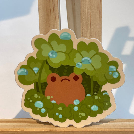 Frog with Water Drops Vinyl Sticker
