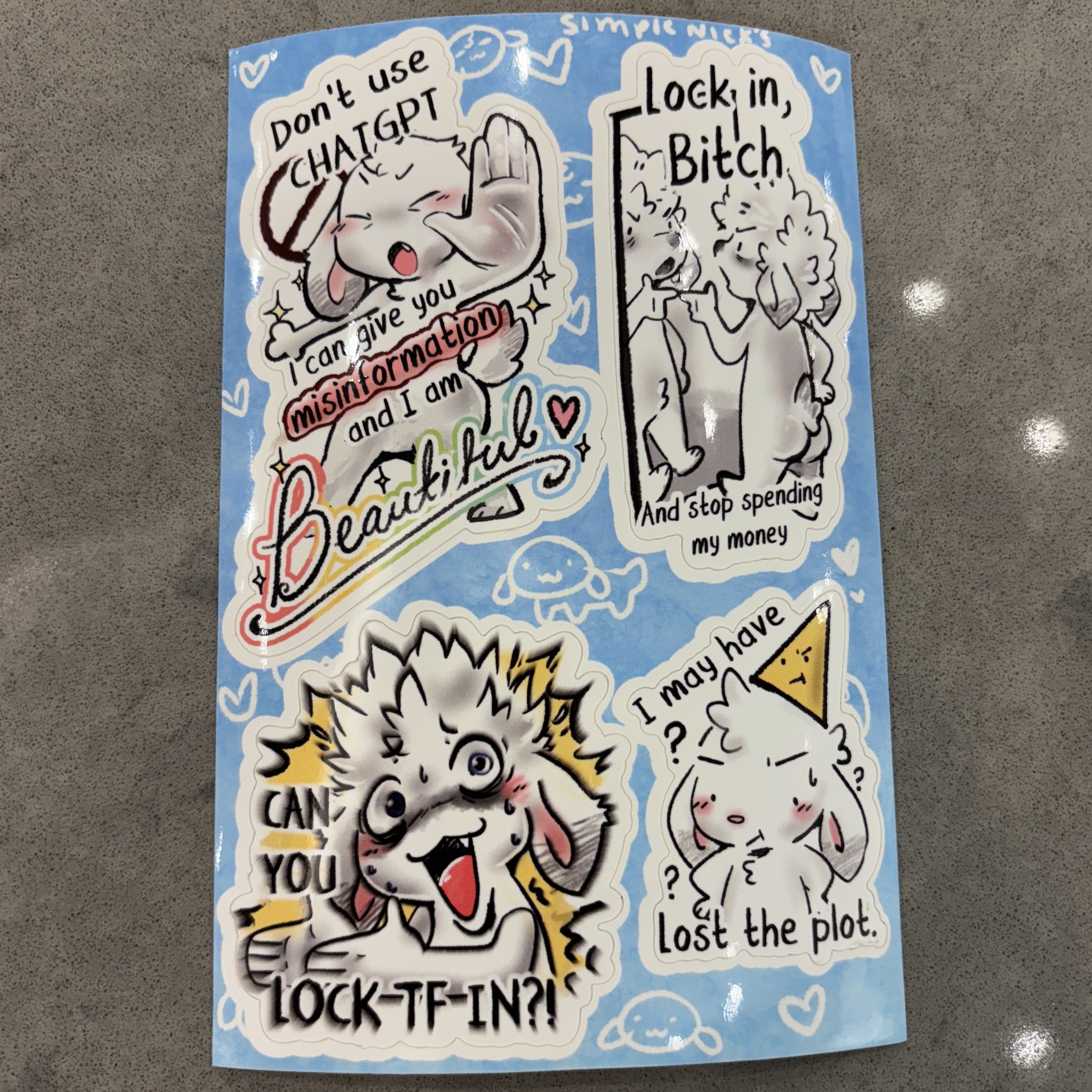 Lock In Sticker Sheet – Beetlebug Art Collective