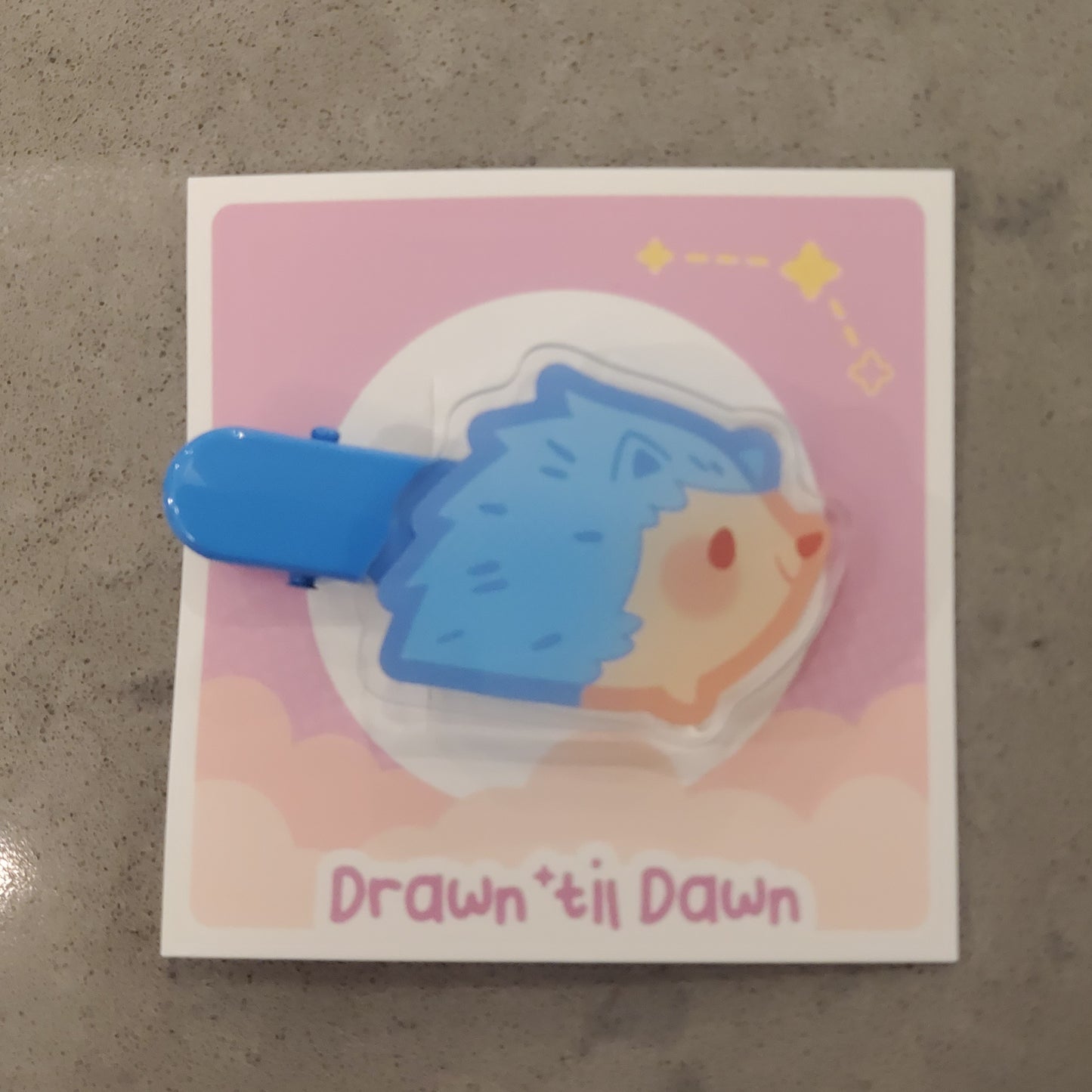 Blue Hedgehog Hair Clip