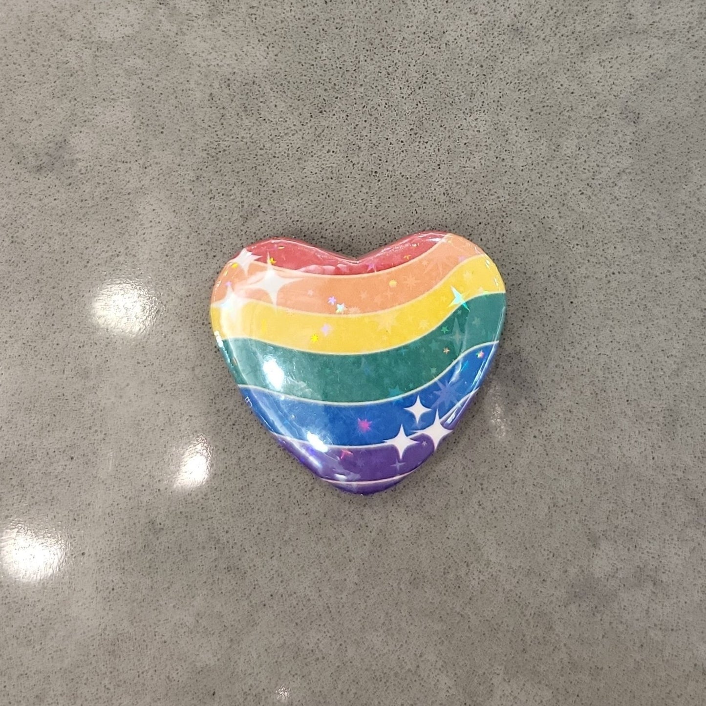 Mini Heart Pride Flag Buttons