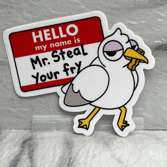 Mr. Steal Your Fry Seagull Sticker