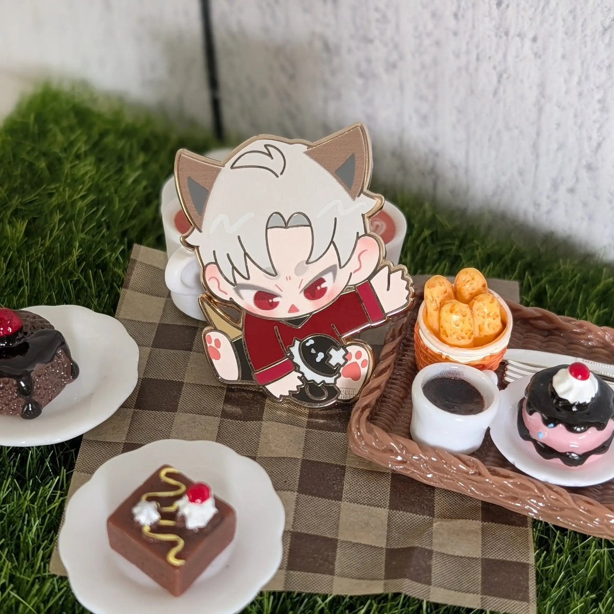 Sylus Cat Cafe Enamel Pin