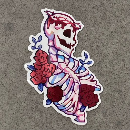 Rose Skeleton Sticker