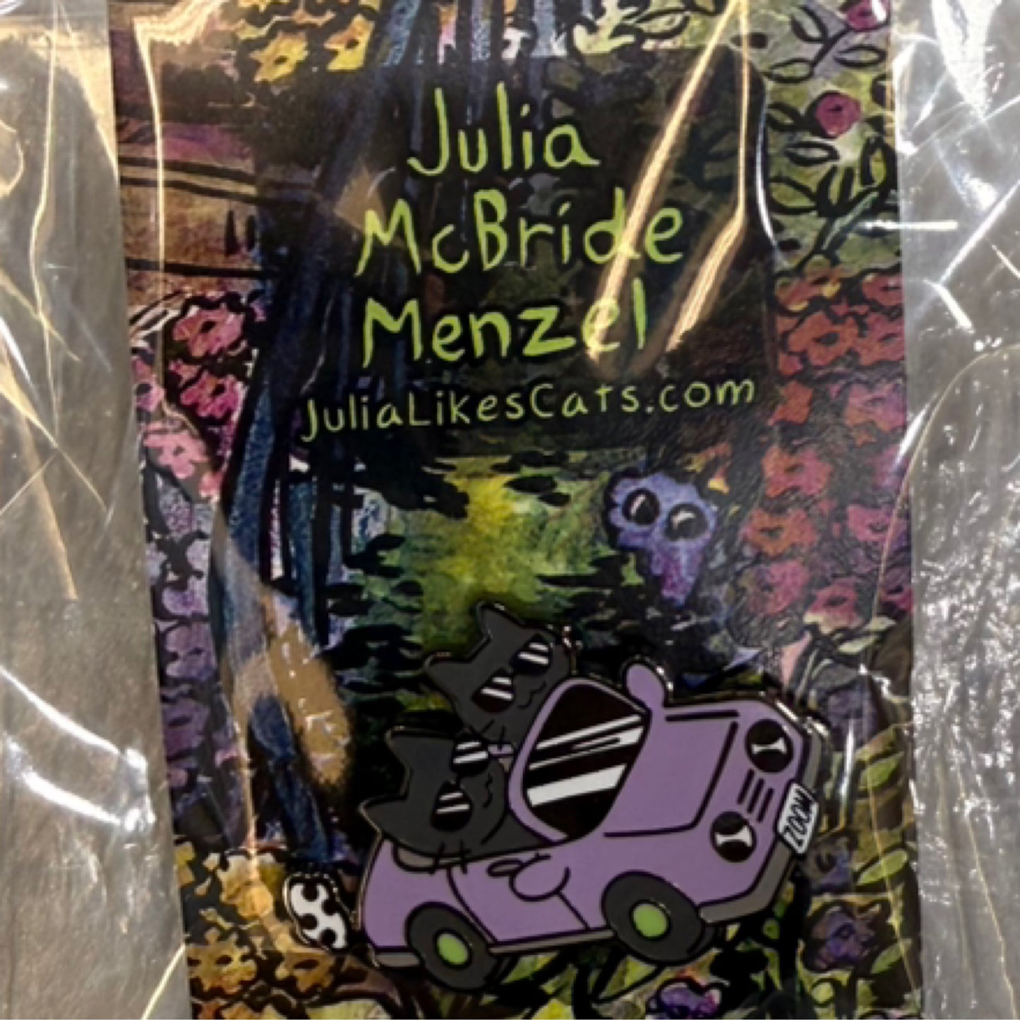 Black Zoomies Cat Enamel Pin