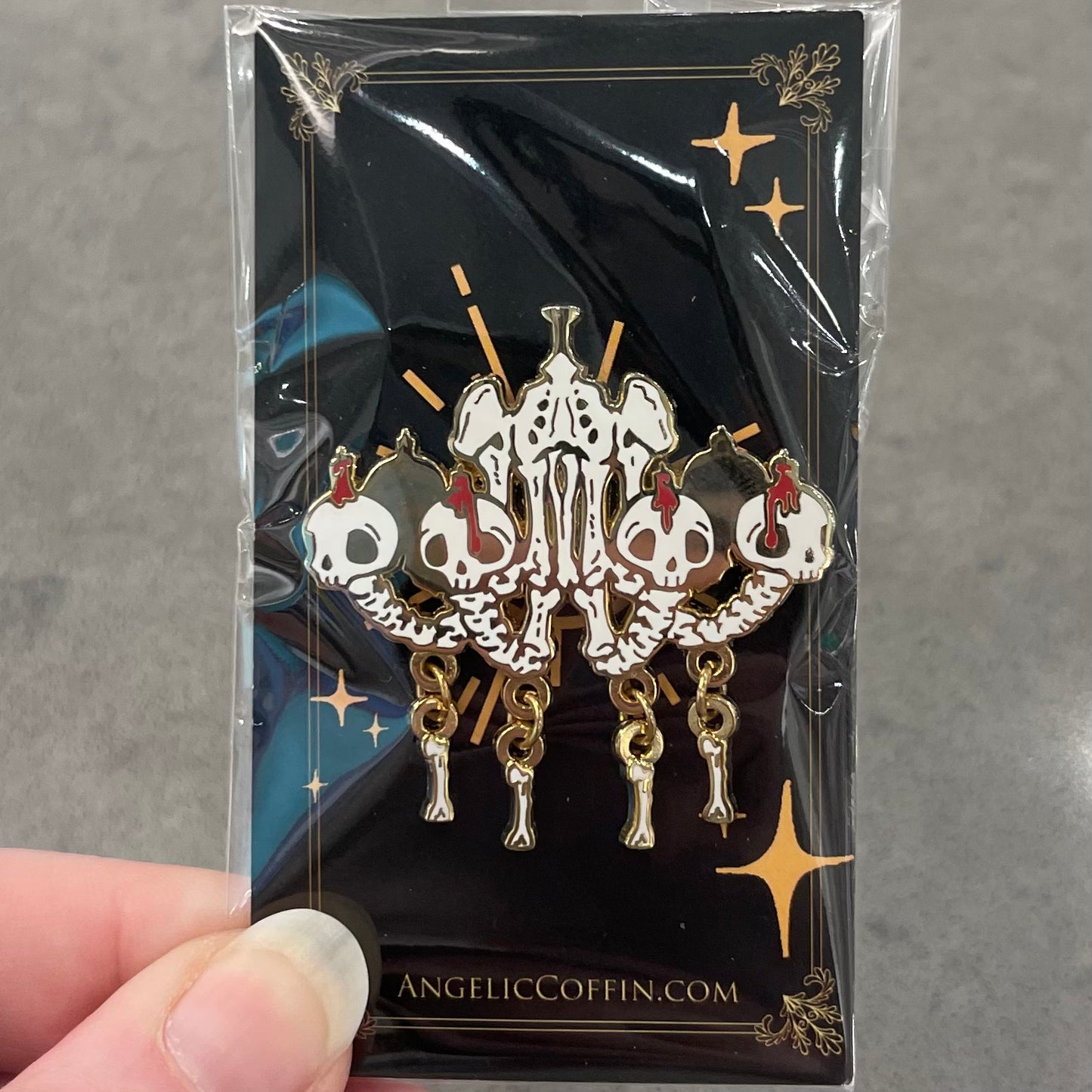 Bone Chandelier Enamel Pin