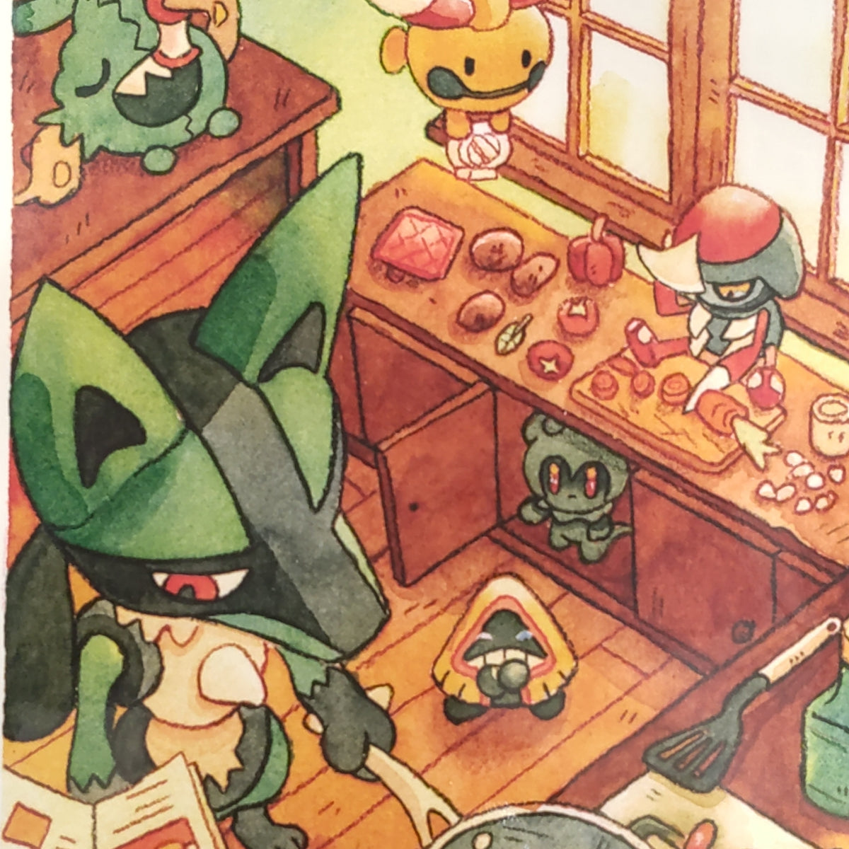 Lucario Cooking Kitchen 4x6 Small Print