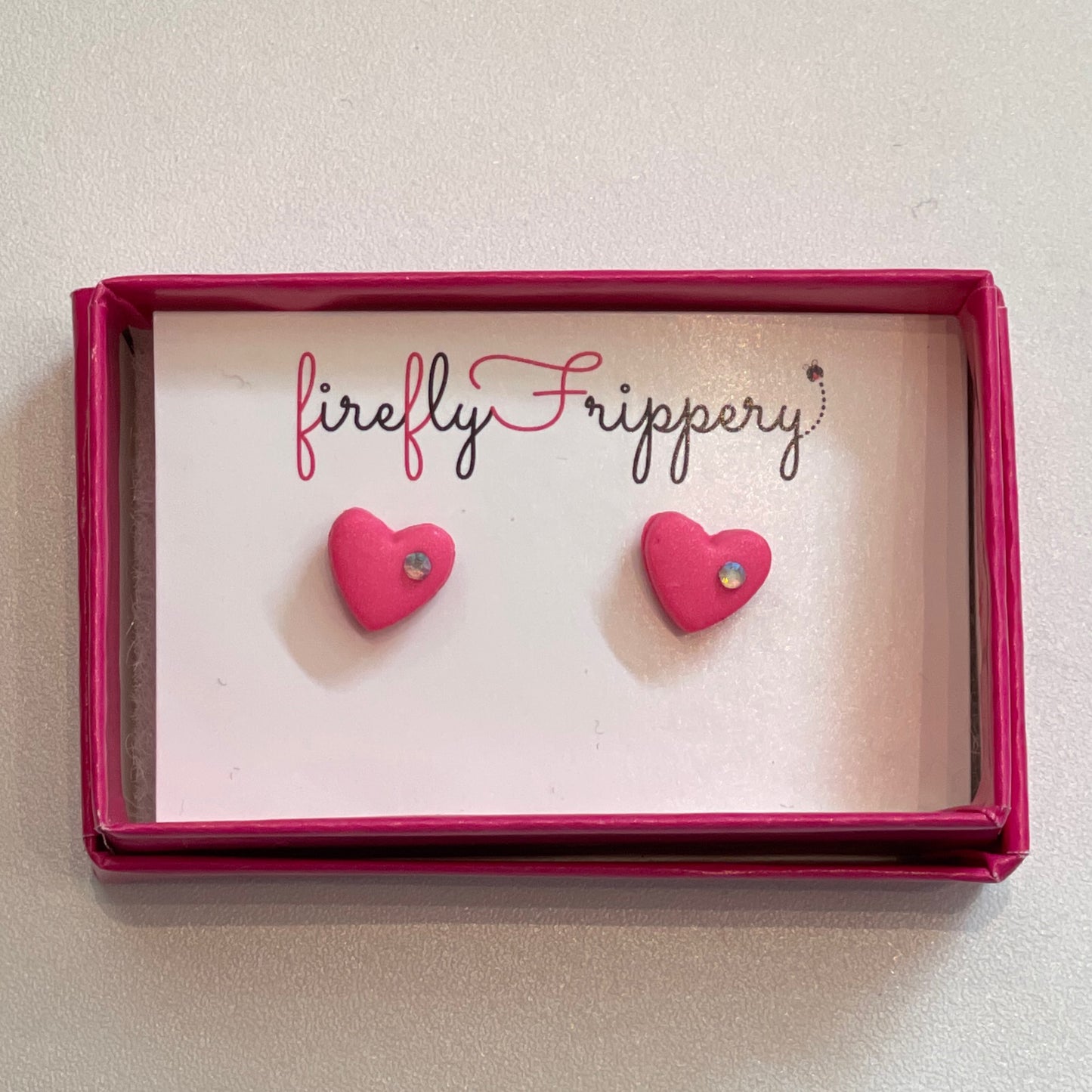 Rhinestone Heart Studs