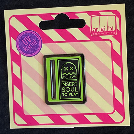 Insert Soul to Play - Lime Enamel Pin