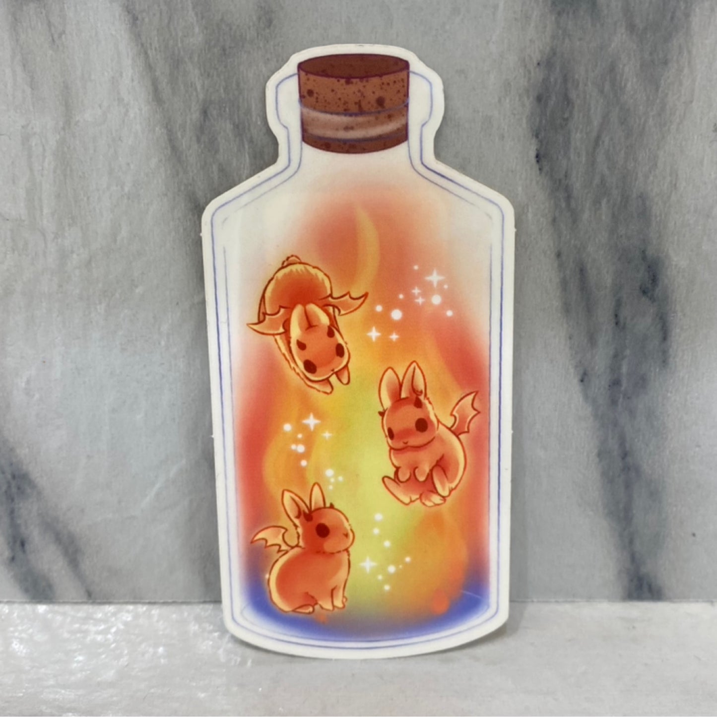 Bottle Bunnies Demon Transparent Sticker