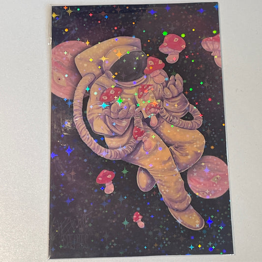 Holographic Spaceman Print