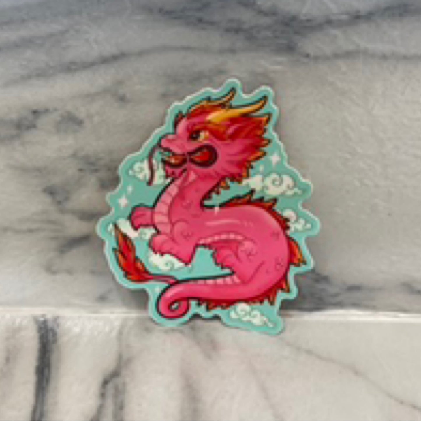 dragon pink sticker