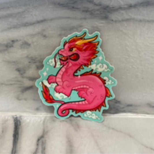 dragon pink sticker