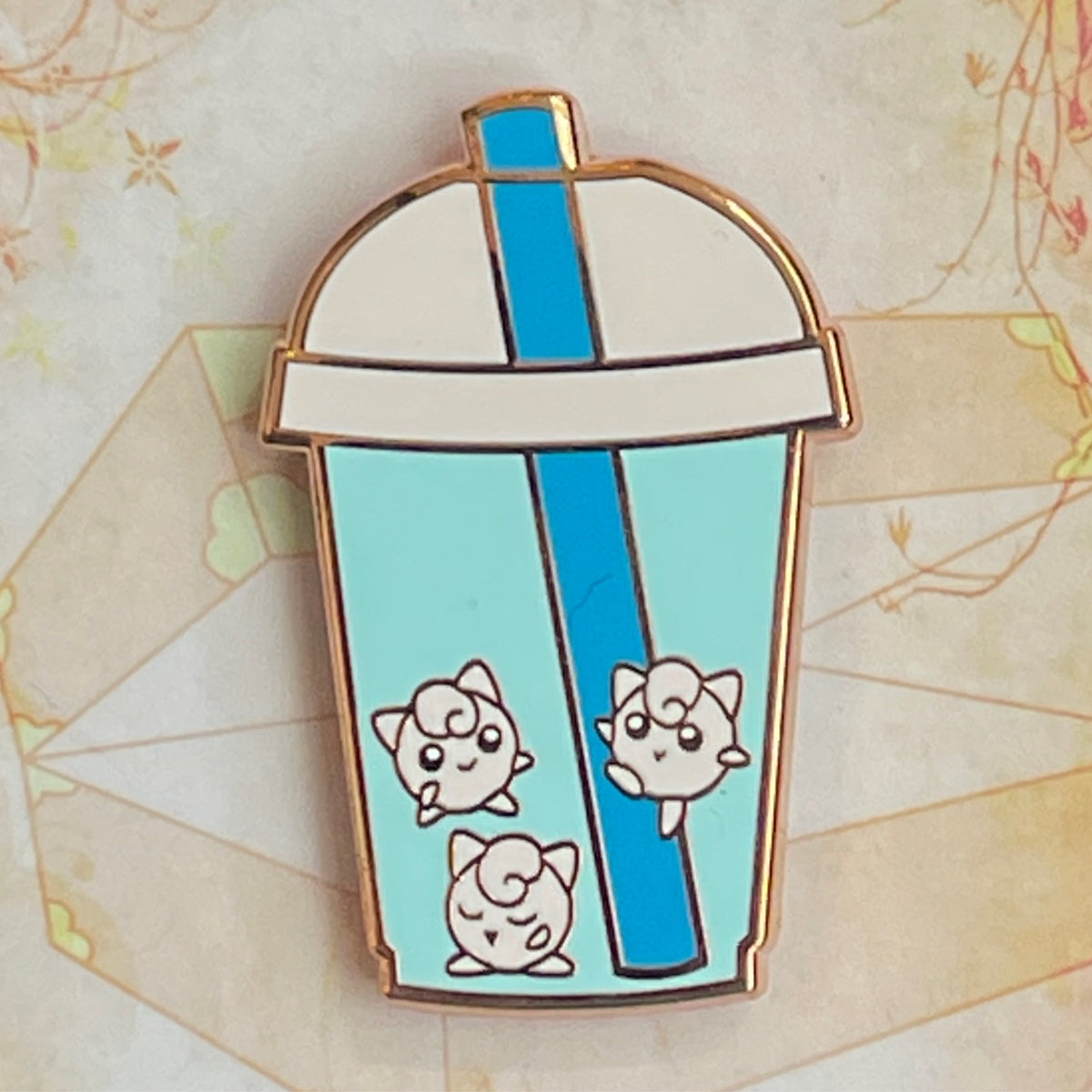 Bubble Tea Jigglypuff Enamel Pin
