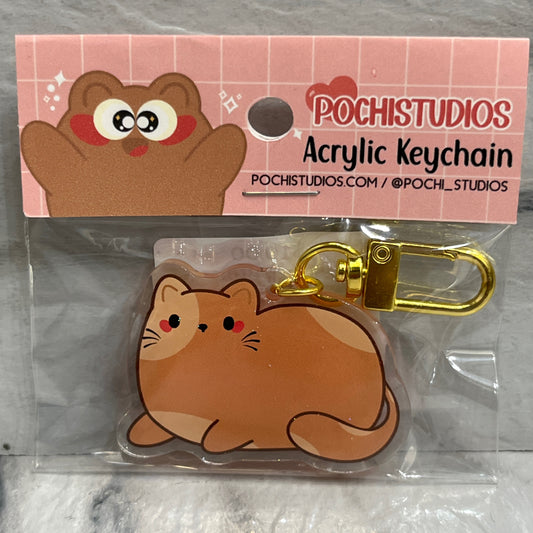 Holo Brown Cat Keychain