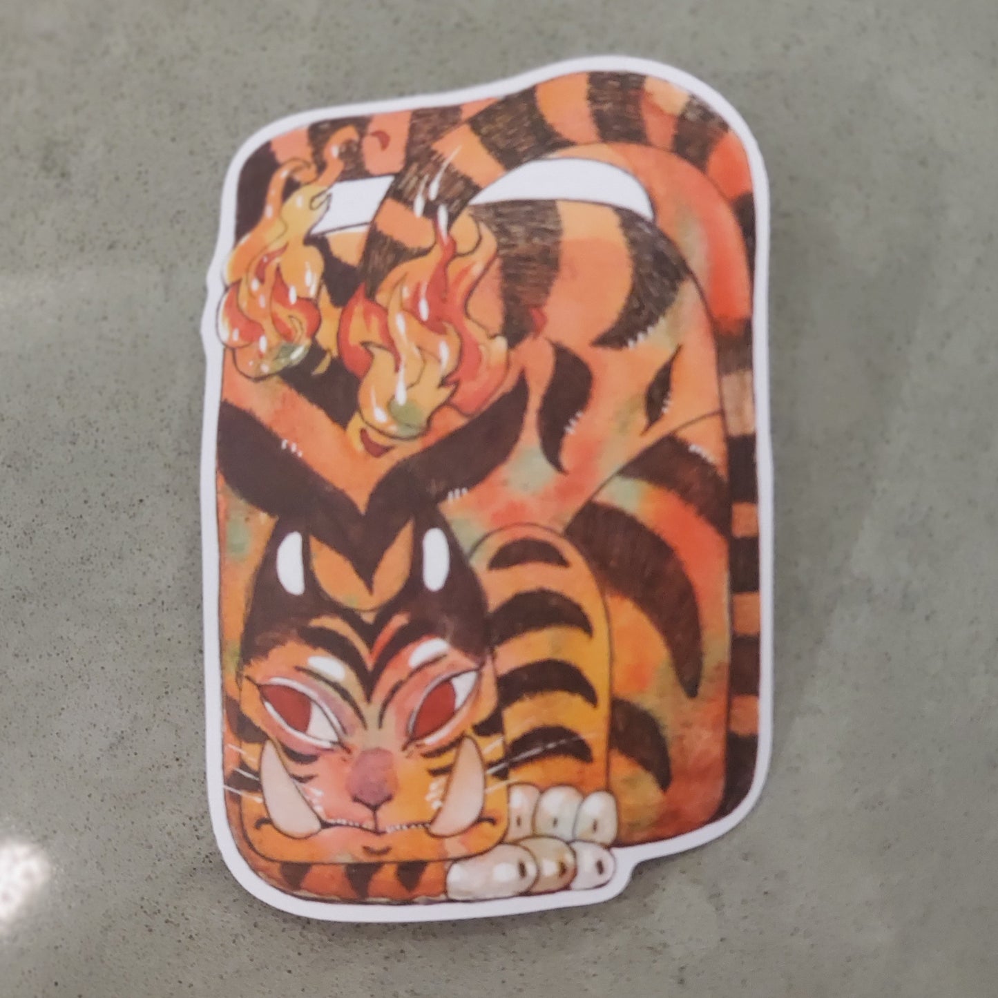 Fire Bakeneko Sticker