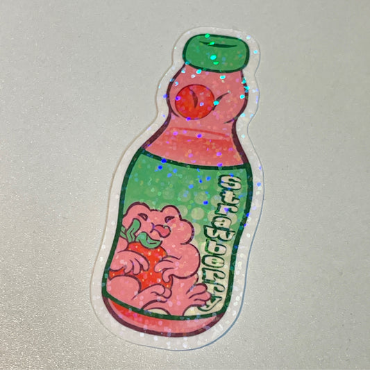 strawberry frog soda holo sticker