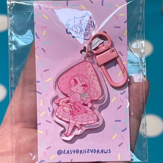 Strawberry Girl Acrylic Charm