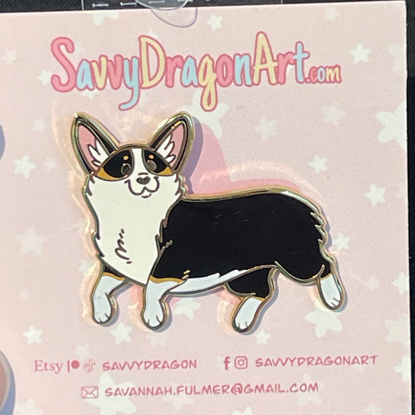 Corgi Pin - Black head Tricolor