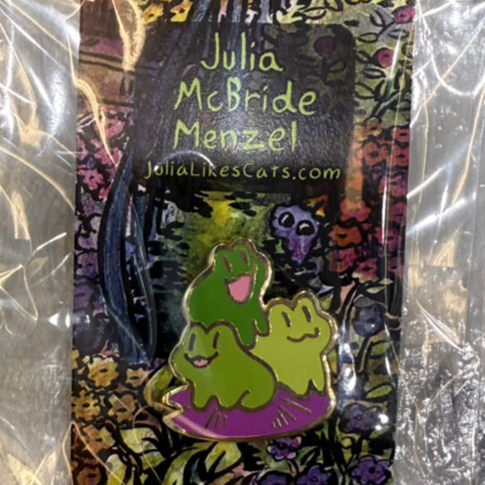 Frog Pile Enamel Pin