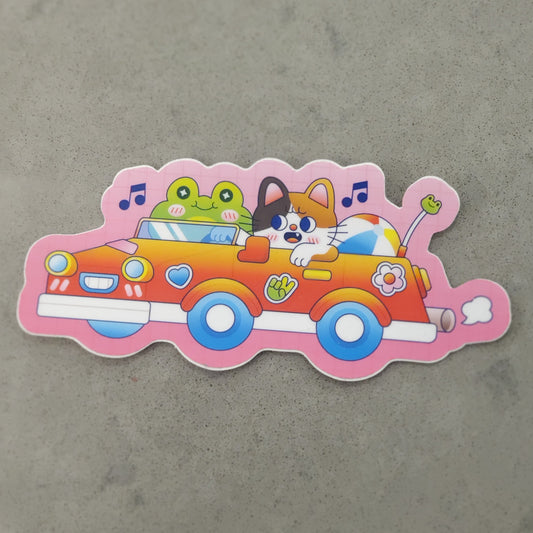 Froggy Roadtrip Sticker