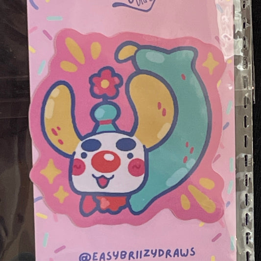 Clown Dog Jumping Sticker