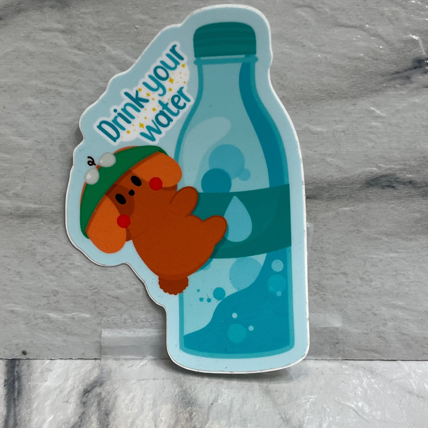 Drink Your Water Dog Water Bottle sticker
