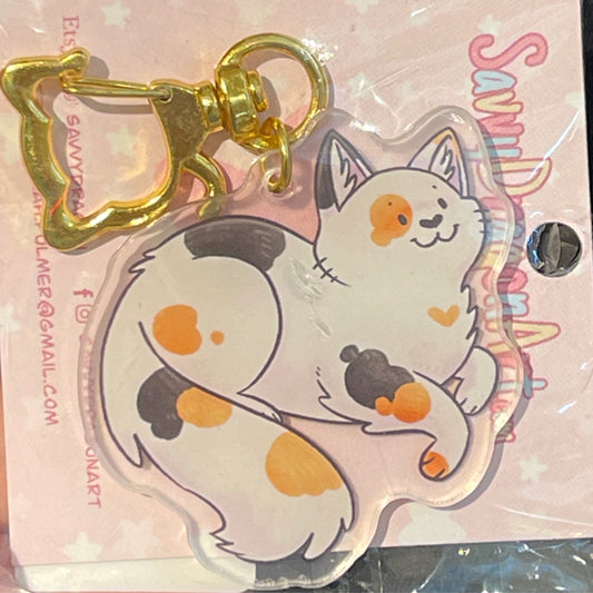 Cat - Calico Keychain