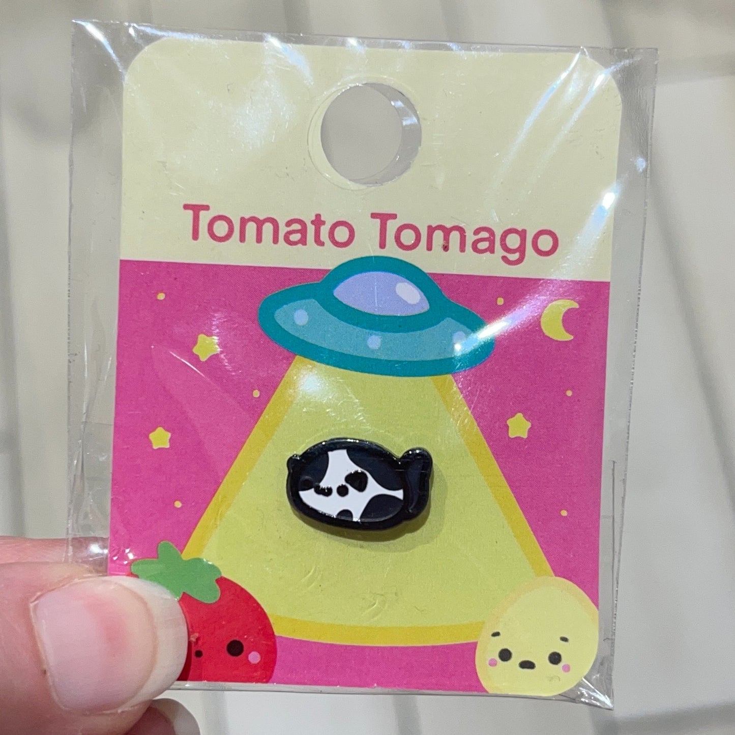 Mochi Cat Black Spotted Mini Pin