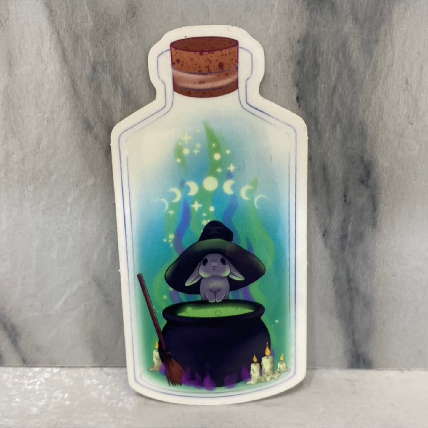 Bottle Bunnies Witches Brew Transparent Sticker