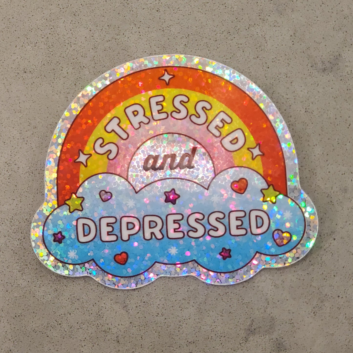Stressed and Depressed Sticker