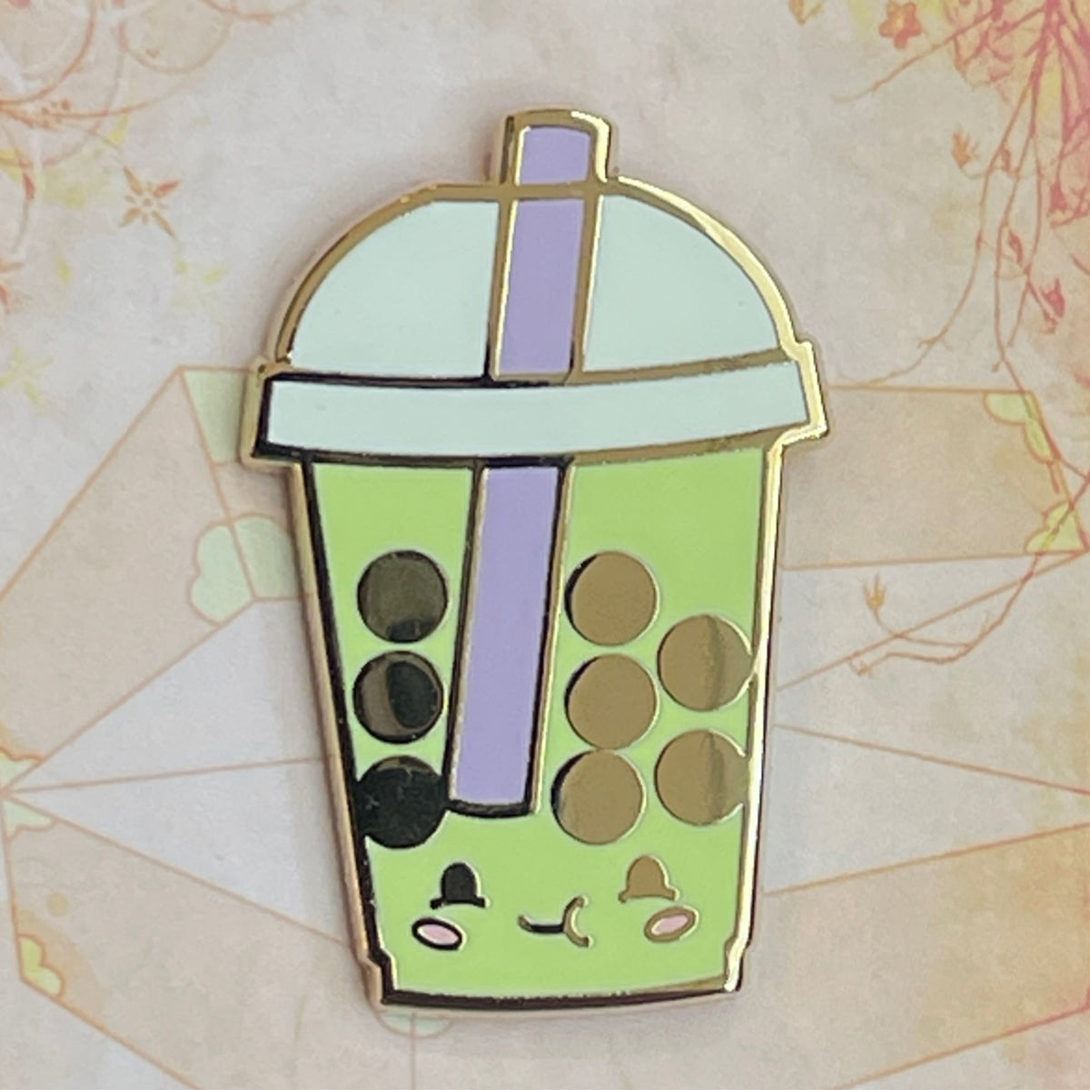 Bubble Tea Green Enamel Pin