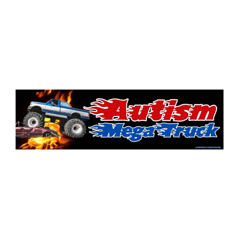 Autism Mega Truck Bumper Sticker