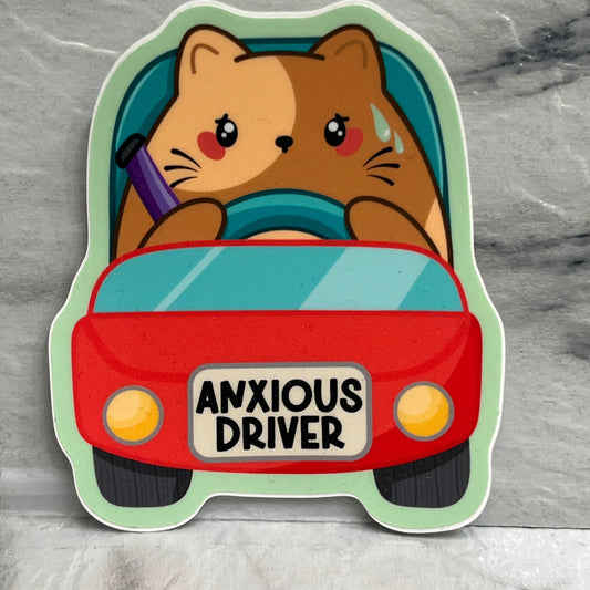 Anxious Driver Brown Cat